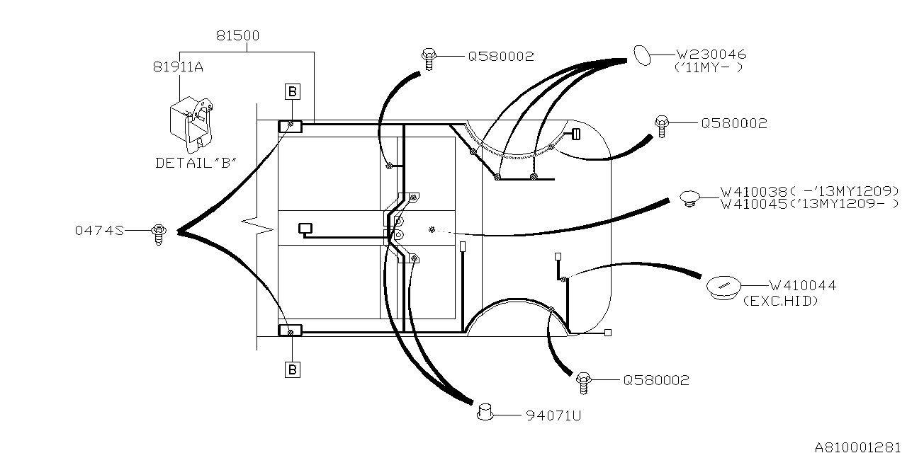 Subaru 81503SC630 Wiring Harness Rear