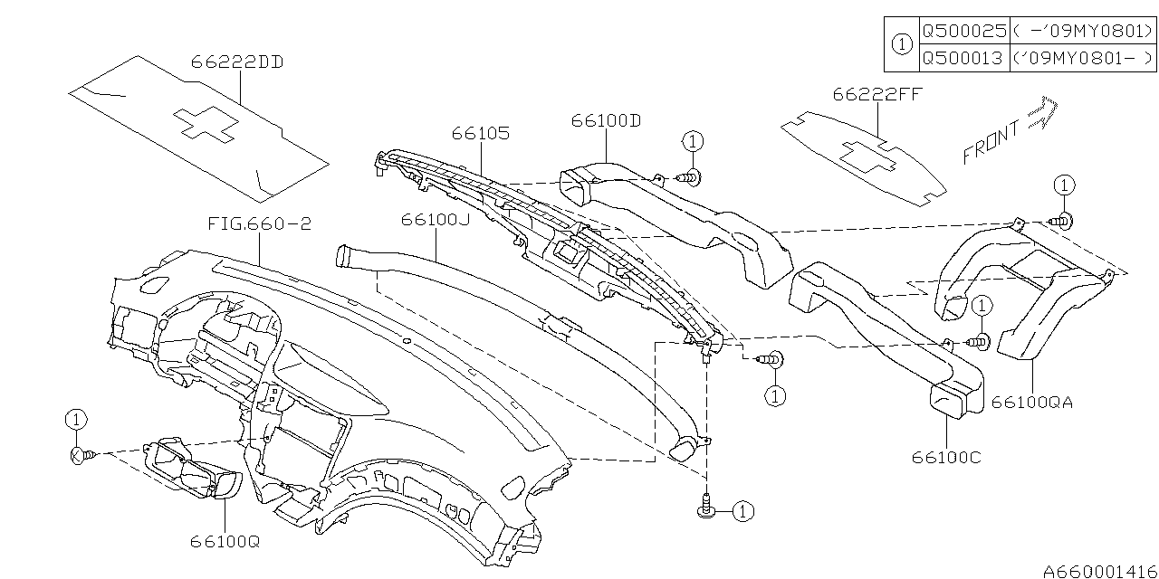 Subaru 66100SC030 Duct Center Vent B U5U6