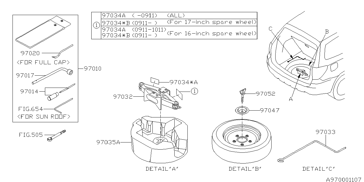 Subaru 97010SC010 Tool Kit