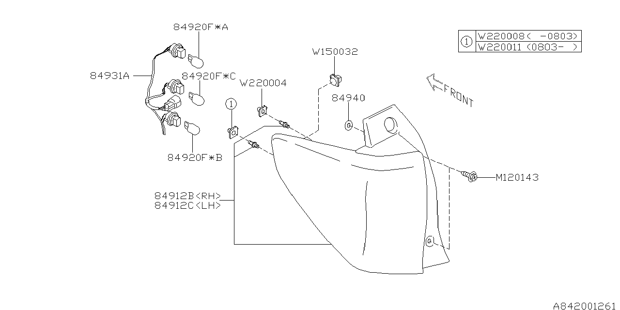 Subaru 909220008 GROMMET Lamp