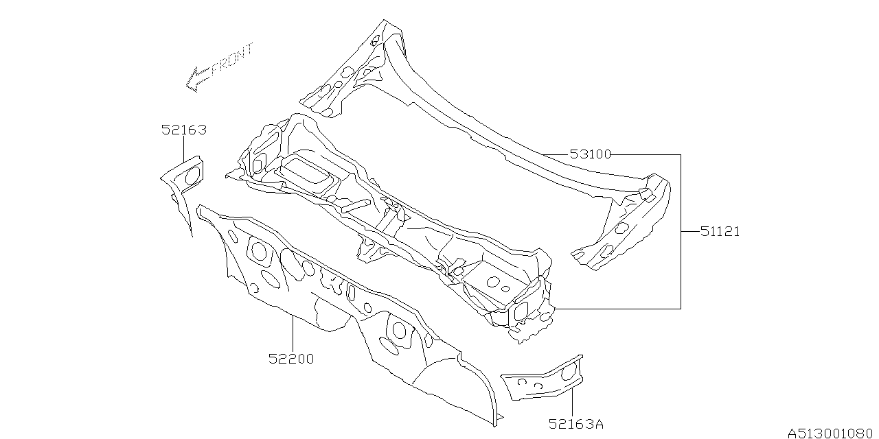 Subaru 51121SC0419P Panel Front Complete