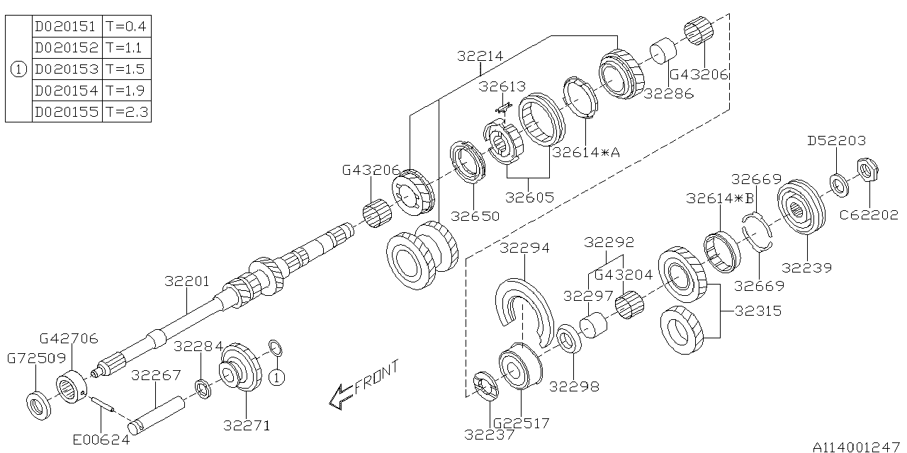 Subaru 32239AA051 SPACER Gear Thrust