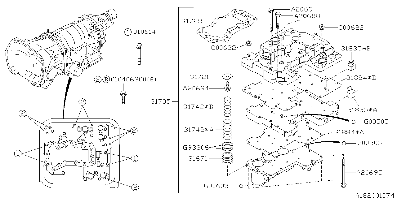 Subaru 31884AA020 Plate Complete Valve Separator