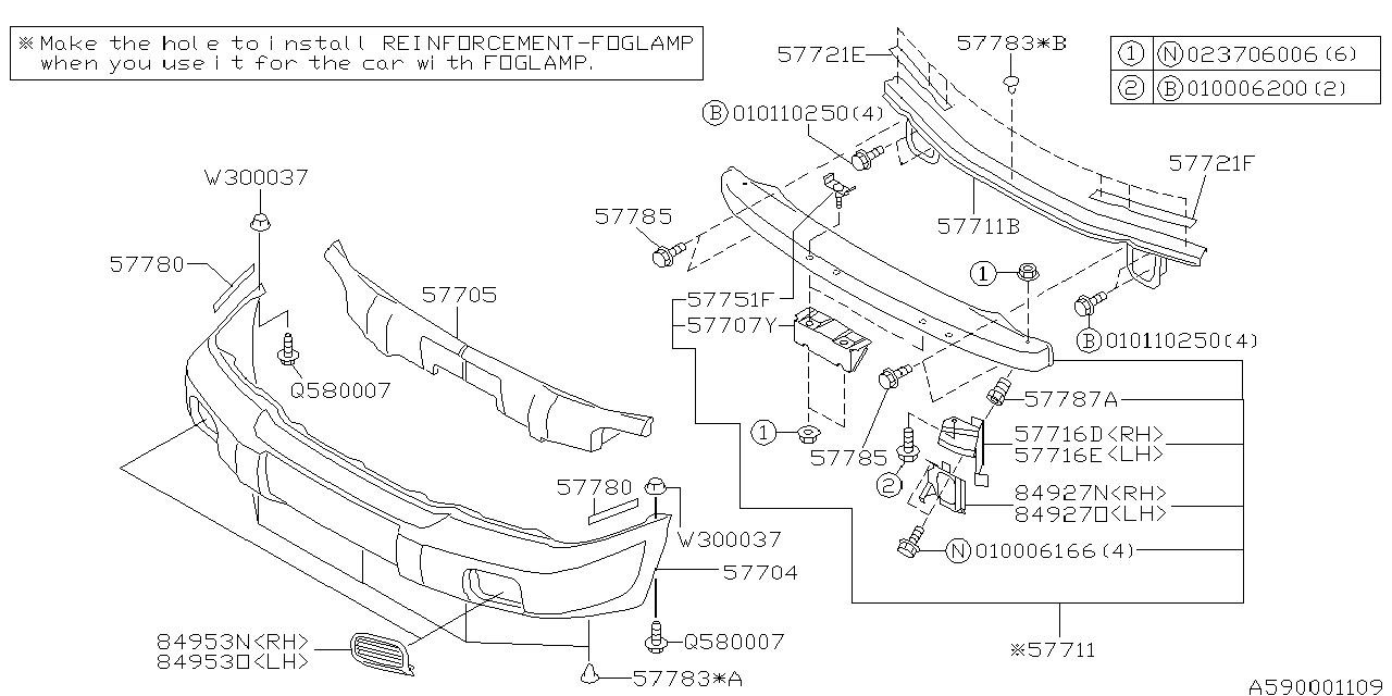 Subaru 57743FC020 Fog Lamp Reinforcement