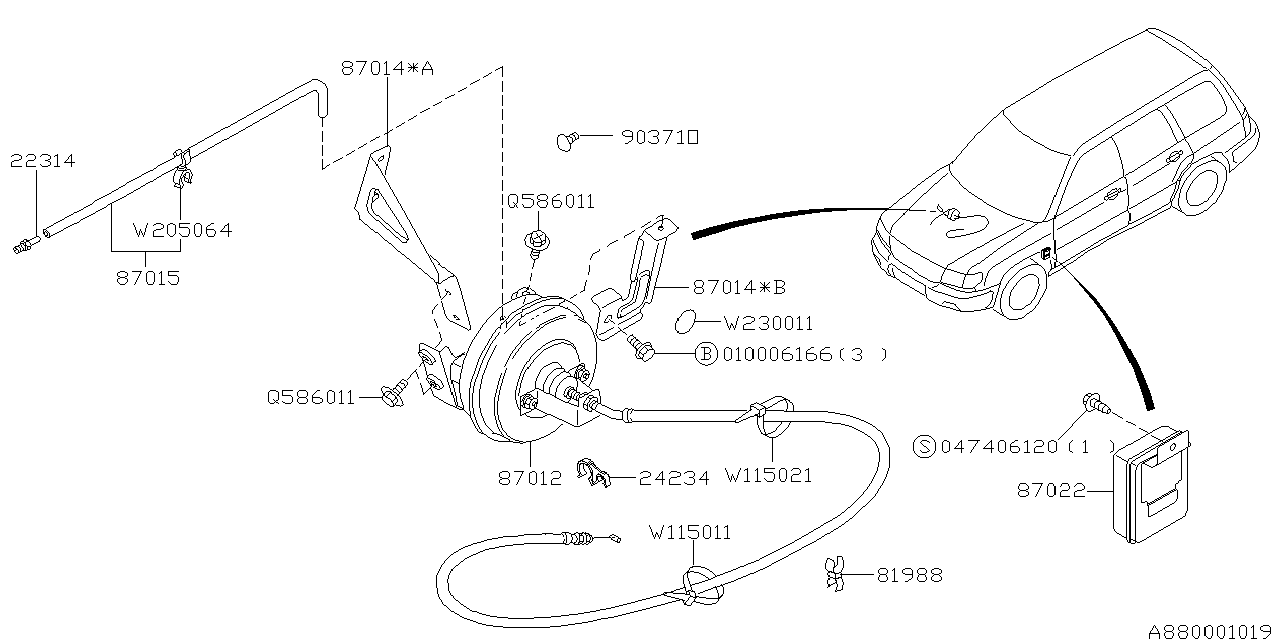 Subaru 81900FA130 Clip Cable