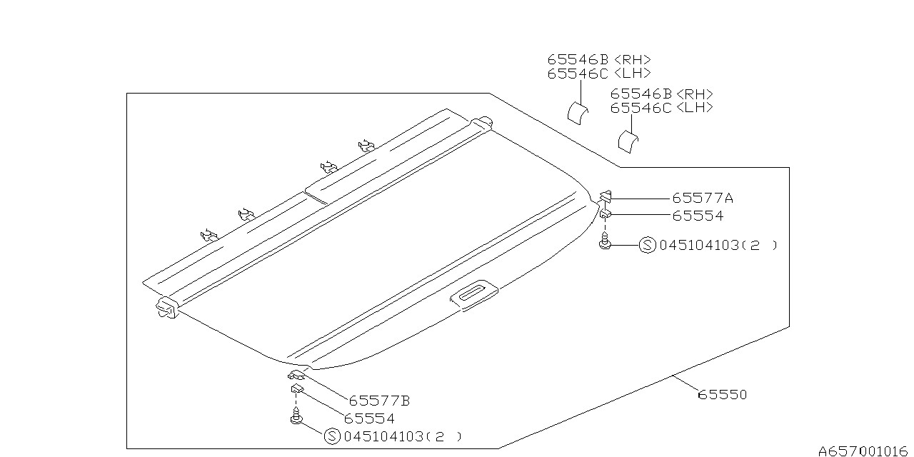 Subaru 65560FC011GA TONNEAU Cover Assembly