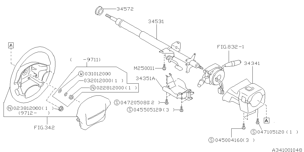 1999 Subaru Forester Steering Column Subaru Parts Deal