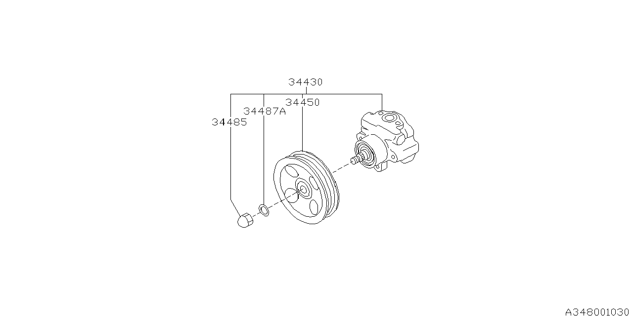 Subaru 34414AC000 Power Steering PULLEY