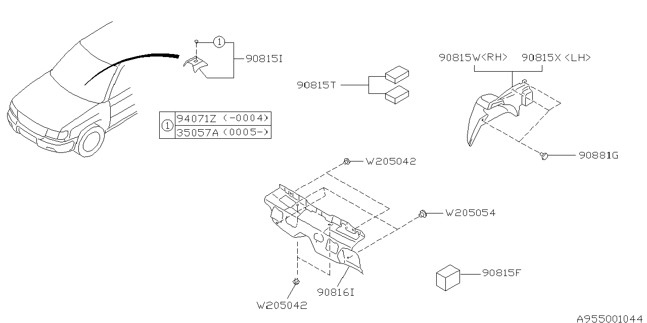 Subaru 90815FC220 INSULATOR Tunnel