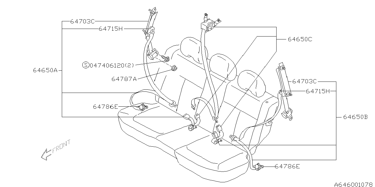 Subaru 64703FC010ND Adjust Anchor Assembly