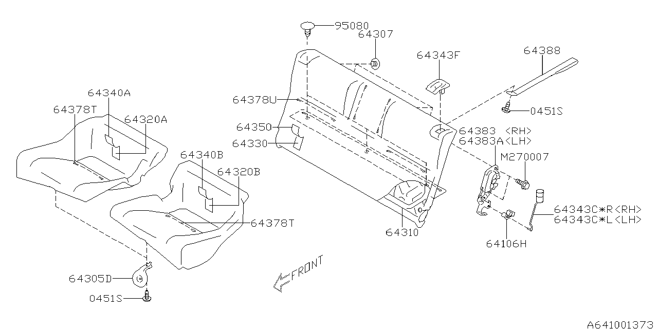 Subaru 64307CA000VH Cap Rear Back Rest