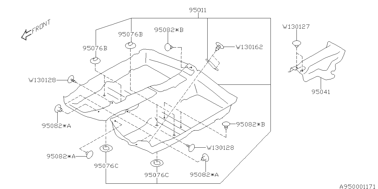 Subaru 95011CA040VH Mat Floor LHD