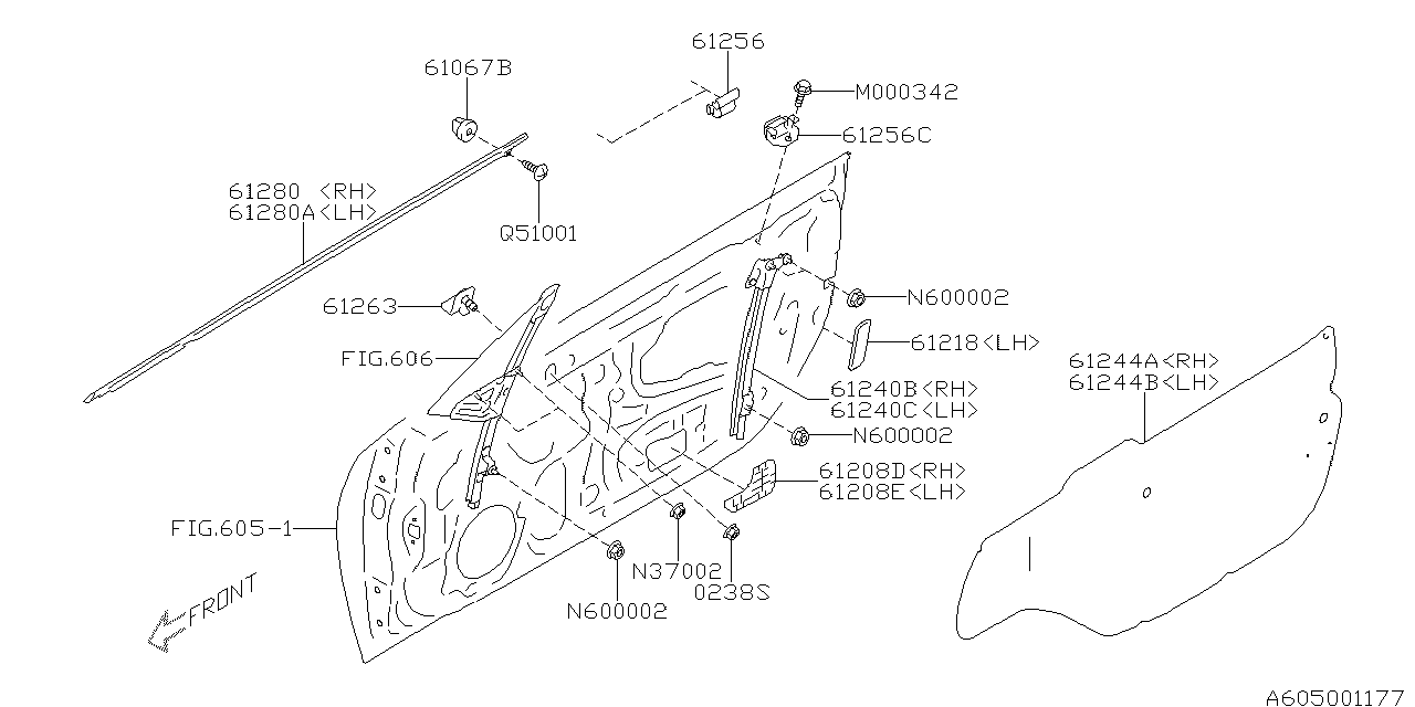 Subaru 61263AG010 STOPPER SASH