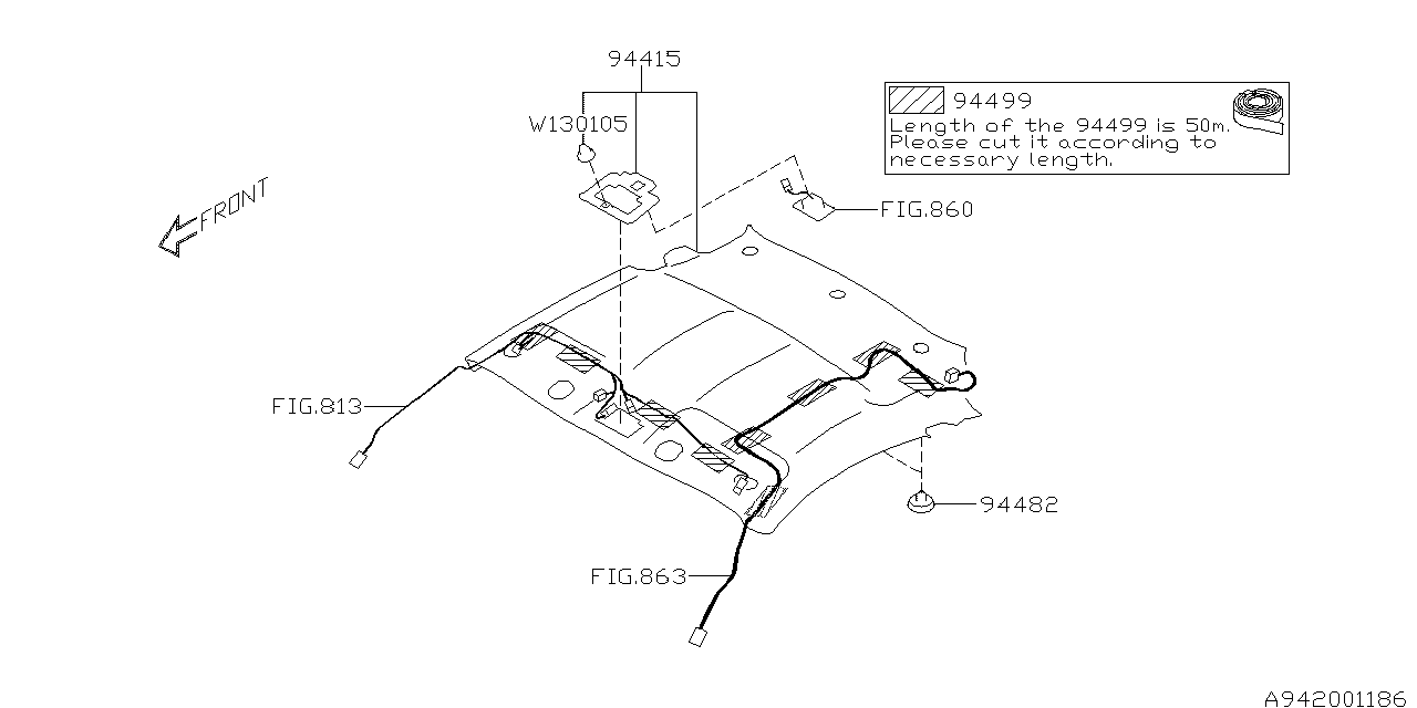 Subaru 94415CA130VH Trim Panel Roof