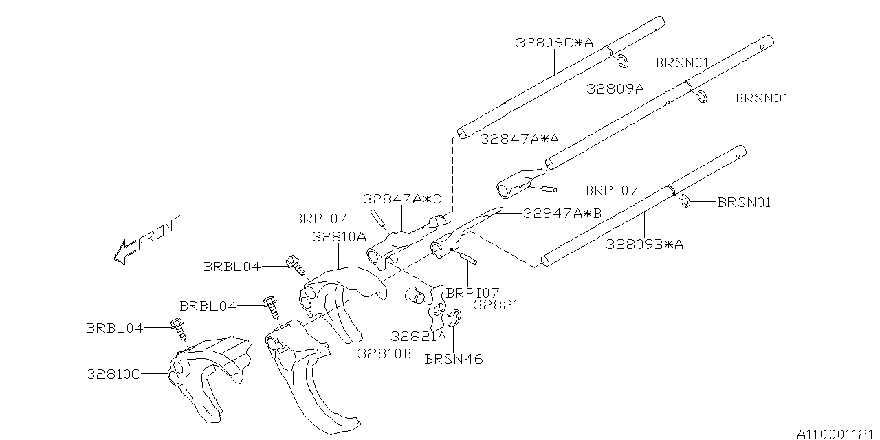 Subaru 30099AA260 Shaft Gear Shift