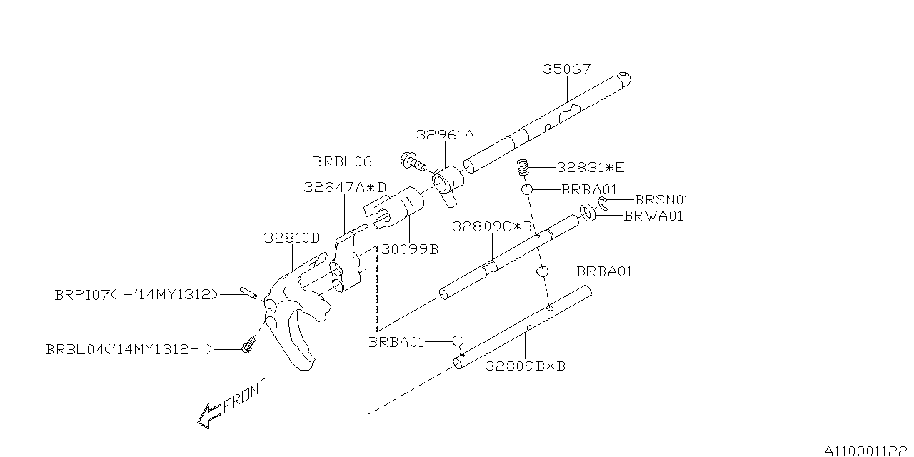 Subaru 30099AA170 PB001318 Fork Gear Shift