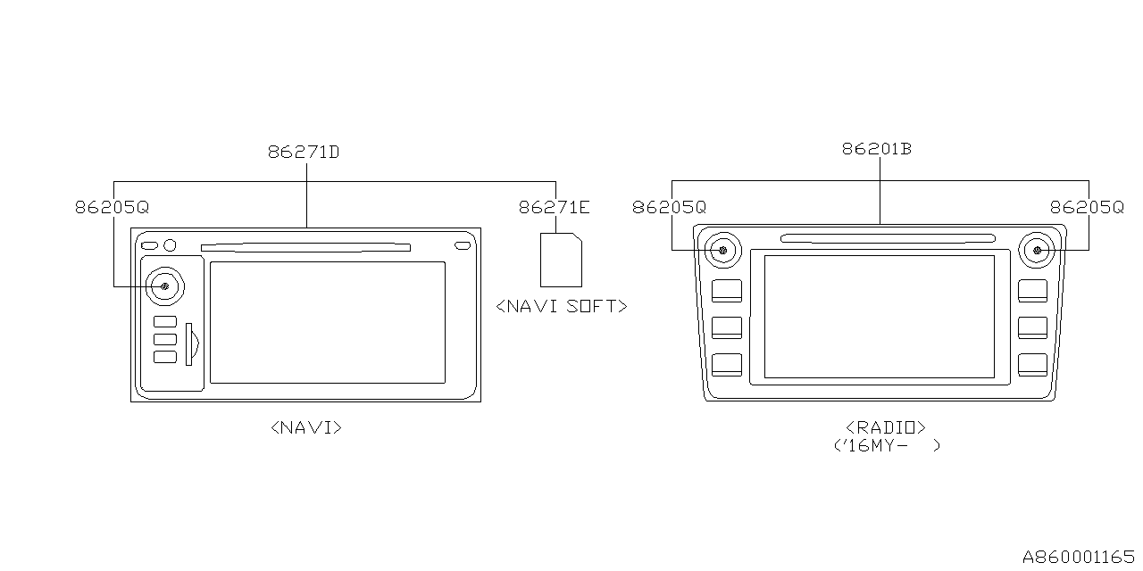 Subaru 86205CA010 Knob