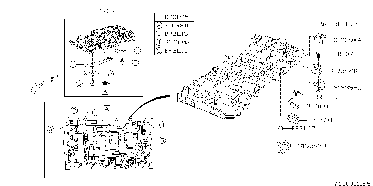 Subaru 30098AA260 SOLENOID Assembly Trans 3WAY