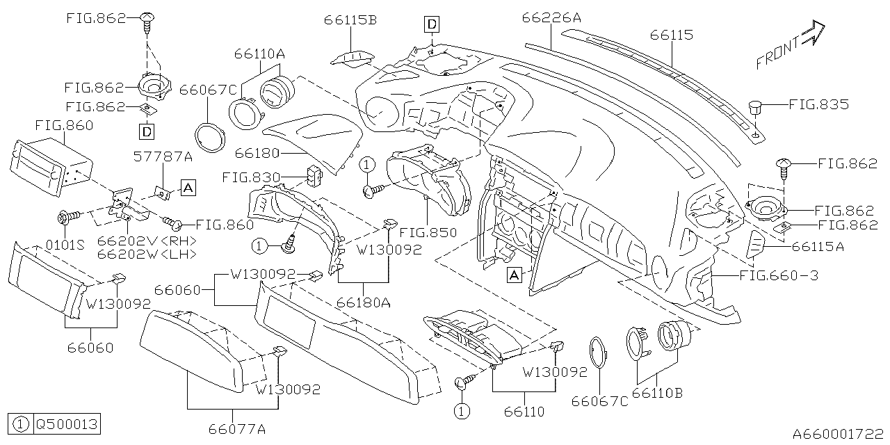 Subaru 66201CA210 Bracket Audio Left