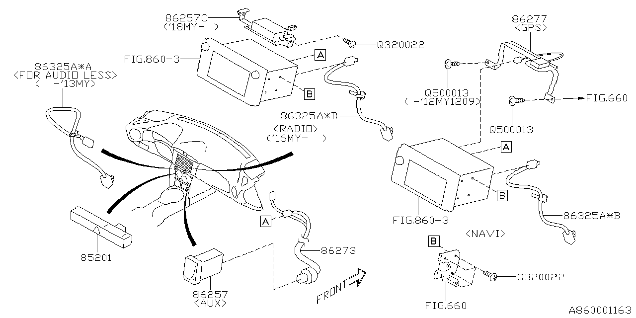 Subaru 86257CA101 Aux Unit Assembly Usb