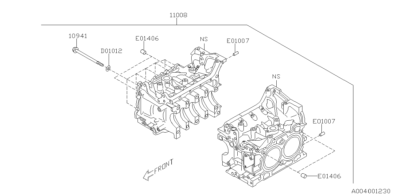 Subaru 11010AB310 Block Assembly Cylinder