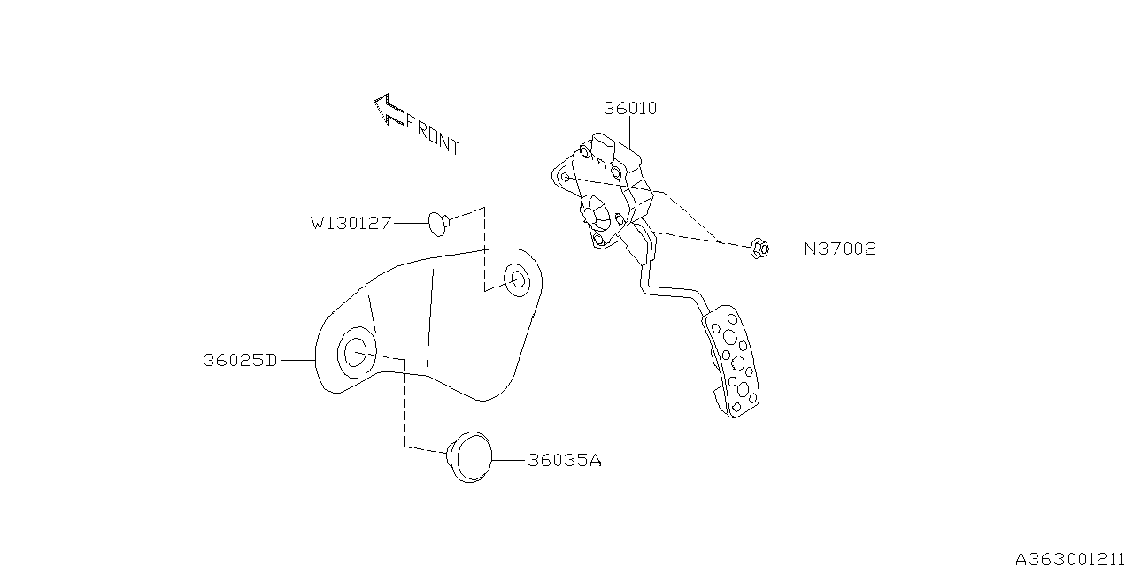 Subaru 36010CA070 Pedal Assembly Accelerator Ls