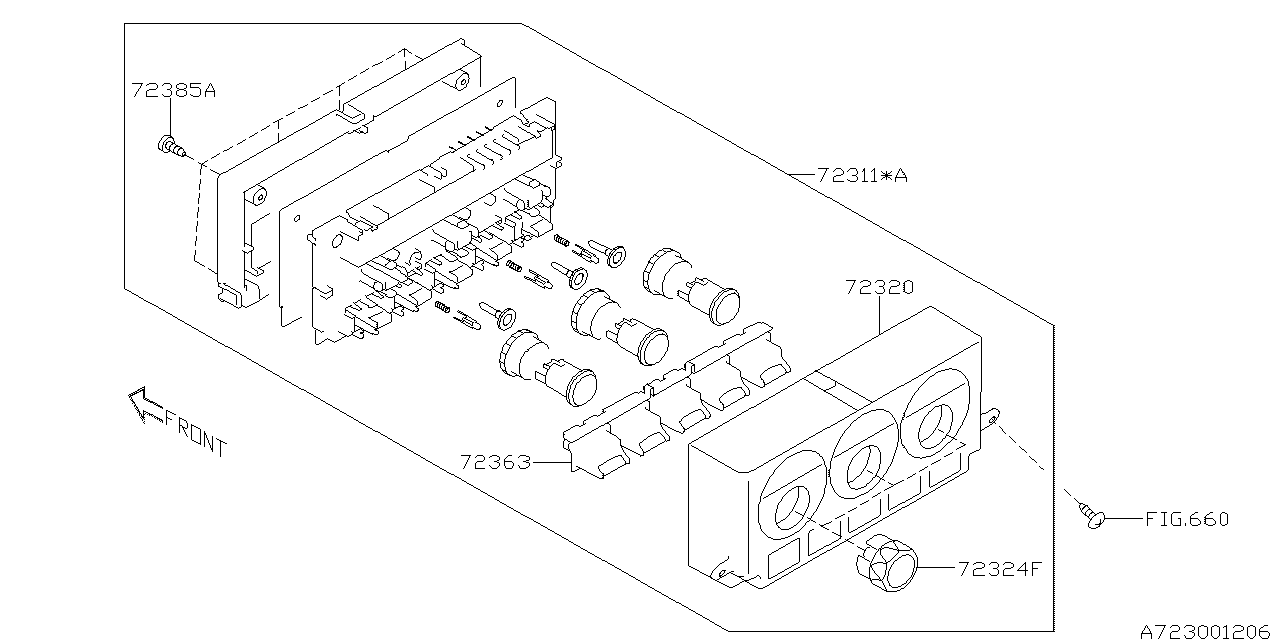 Subaru 72311CA091 Heater Control Assembly