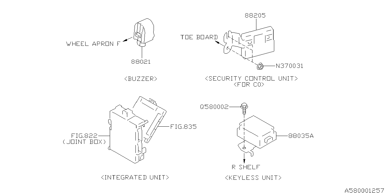 Subaru 88035CA051 KEYLESS Control Unit