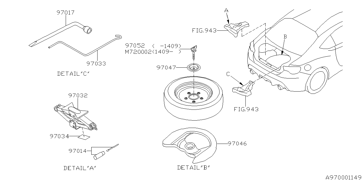 Subaru 97034CA021 Label Jack