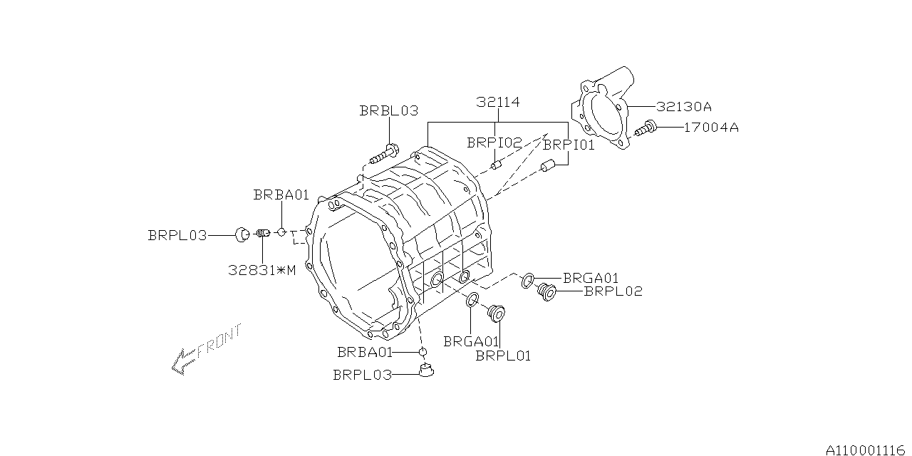 Subaru 30099AA020 Case Trans Middle