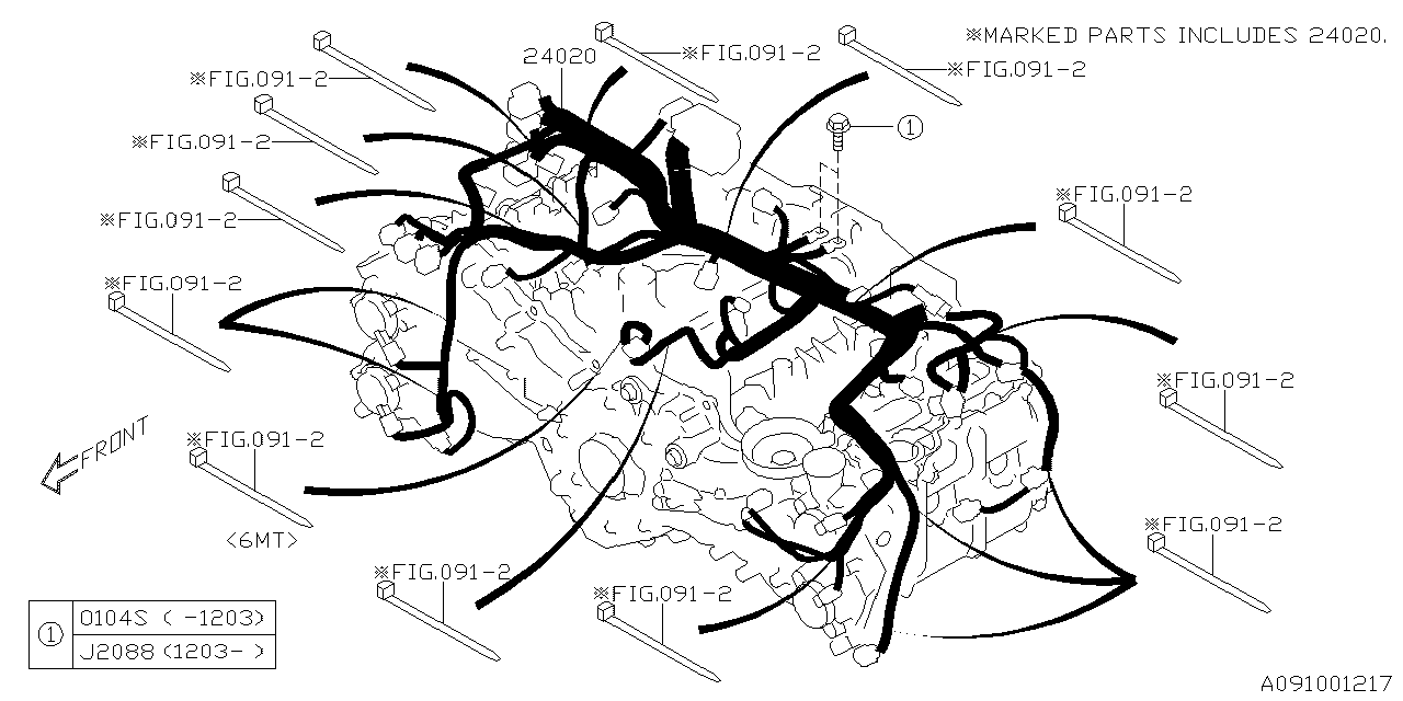 Subaru 24020AG000 Harness Engine