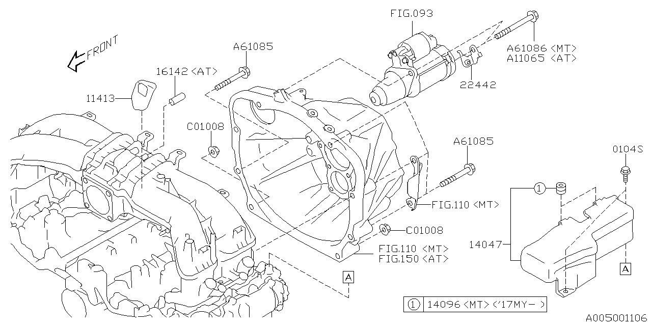 Subaru 11413AA100 Plug Timing Hole