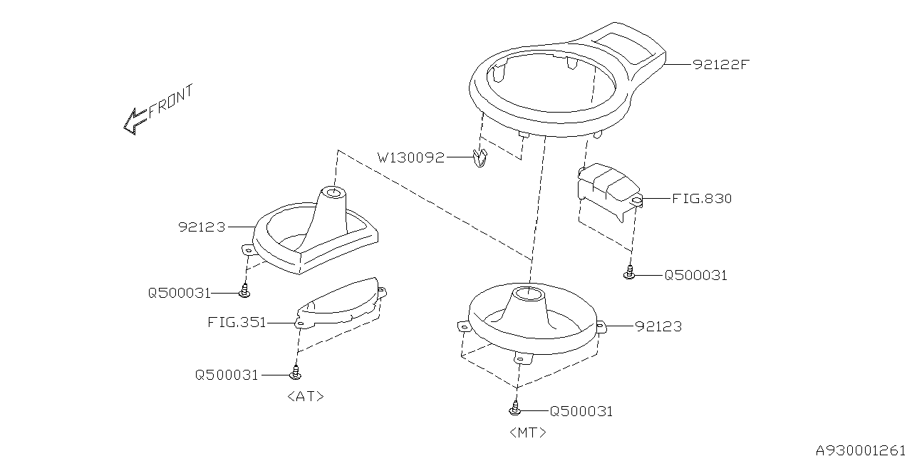 Subaru 92122CA020 Cover Front