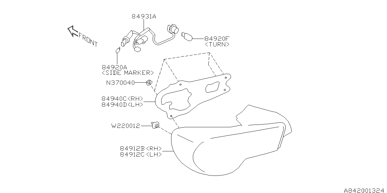 Subaru 84912CA060 Lens & Body CPRH