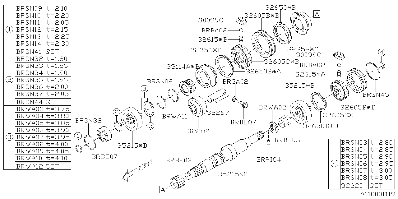 Subaru 30099AA600 Gear Counter Shaft