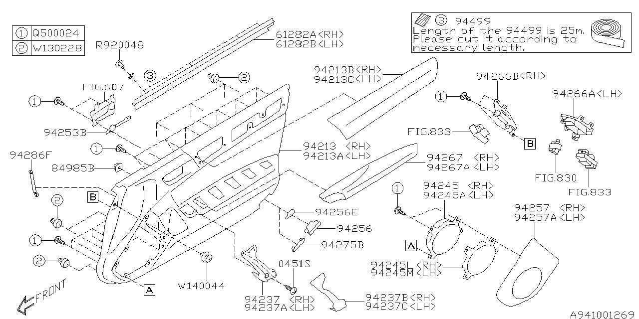 Subaru 94263CA340VH Panel Power Window Sub Switch