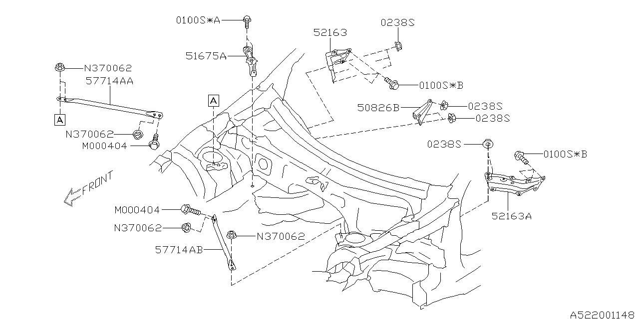 Subaru 50826CA0109P Reinforcement Battery LHD