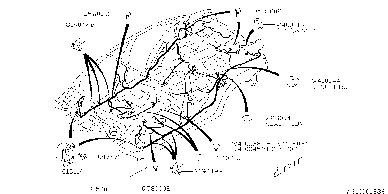 Subaru 81502FJ034 Wiring Harness Rear