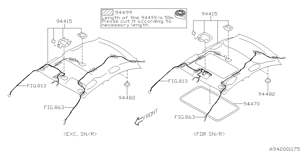 Subaru 94425FJ050ME Trim Panel Roof