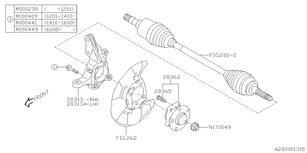 Subaru 901000449 Bolt FLG 12X52X31