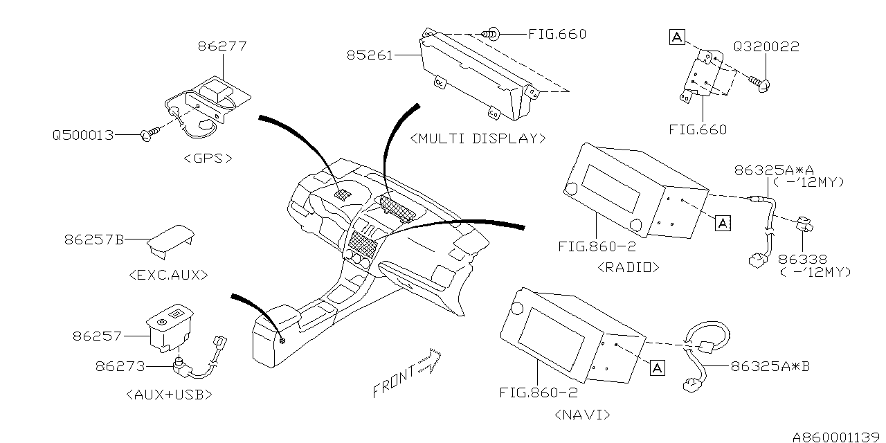 Subaru 86273FJ300 Cord Assembly Aux LSN