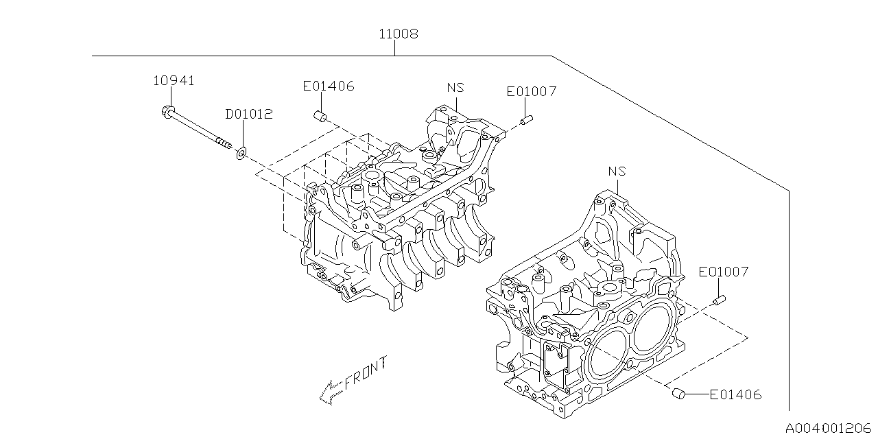 Subaru 11010AB240 Block Assembly Cylinder