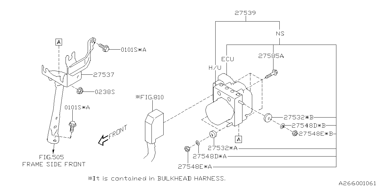 Subaru 27596FJ061 Hu Assembly VDC