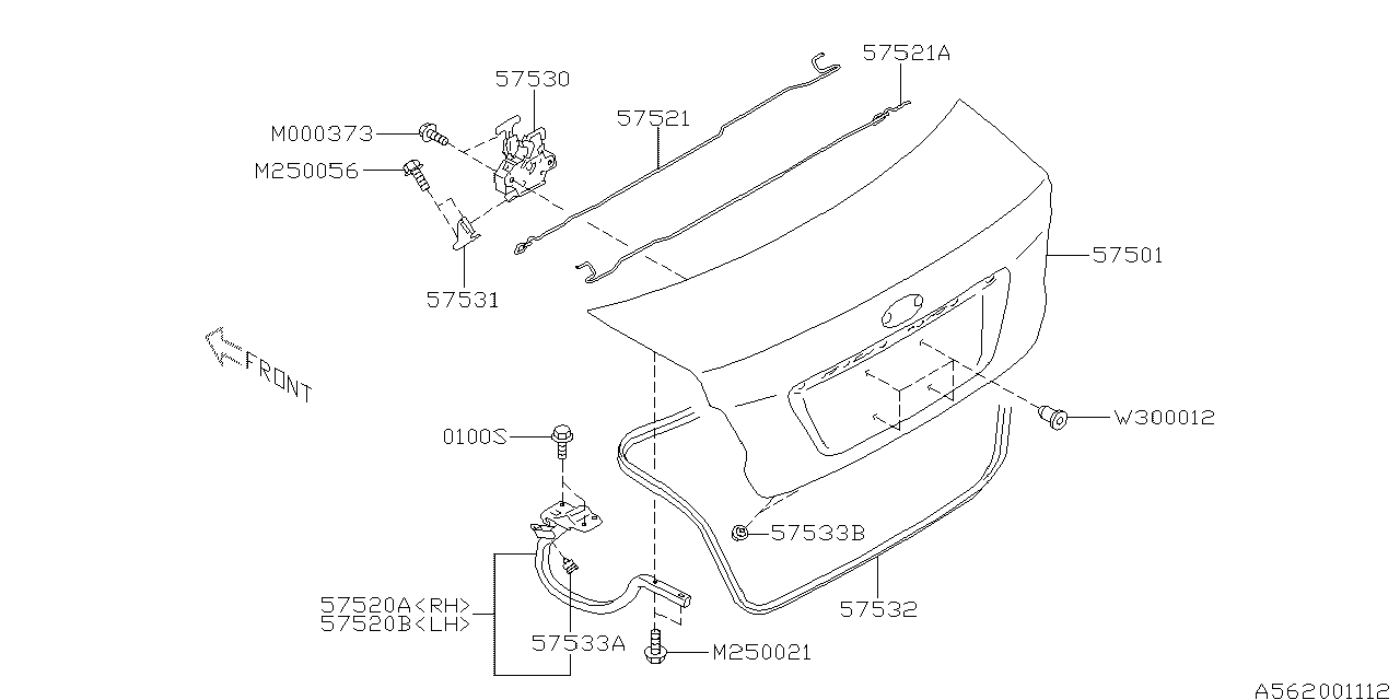 Subaru 57532FJ000 WEATHERSTRIP Trunk