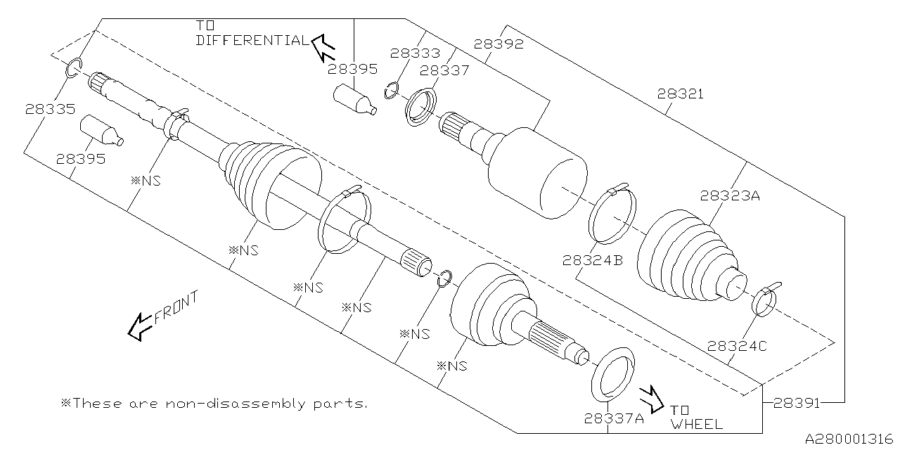 Subaru 28335FJ010 Snap Ring