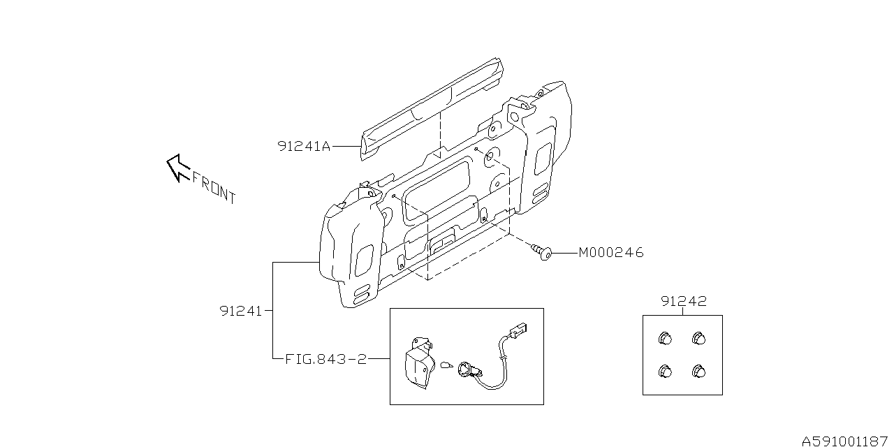 Subaru 91242AE270BH Bracket Rear L/P Cover Up