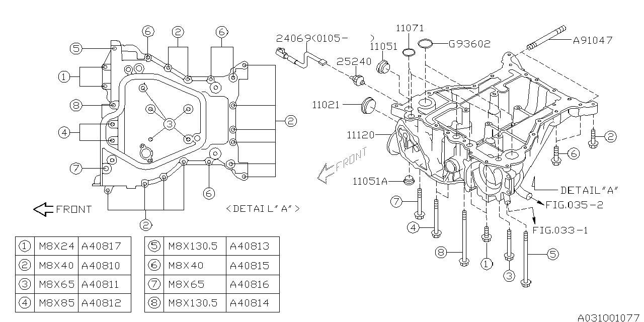 Subaru 11051AA140 Plug-Cylinder Head