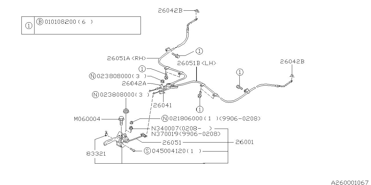 Subaru 26001AE06ADG Lever Assembly(H/B)