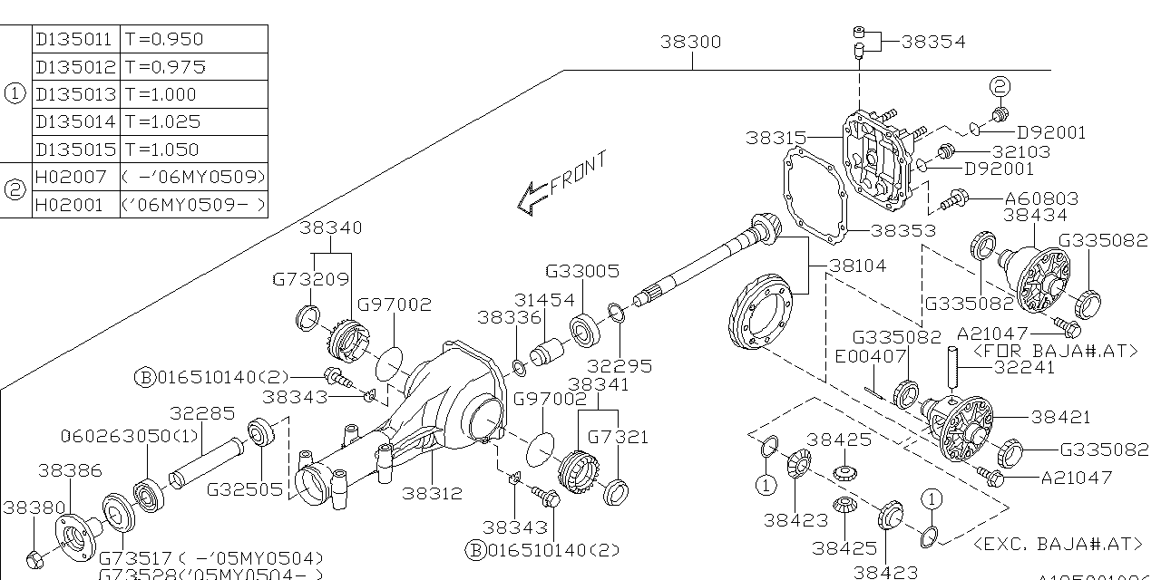 Subaru 38300AC130 Differential Carrier Assembly