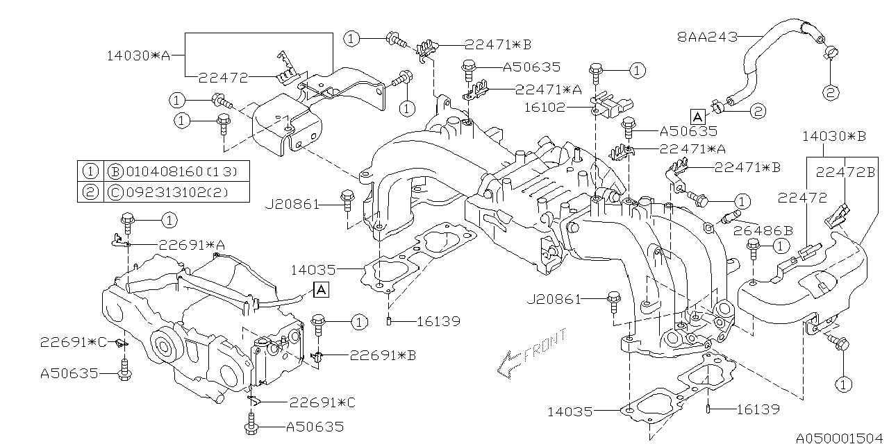 Subaru 22691AA571 Bracket O2 Sensor